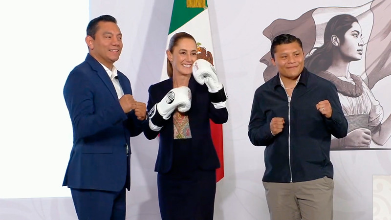 Sheinbaum presenta el programa "Boxeando por la Paz"; contará con participación de campeones mundiales 