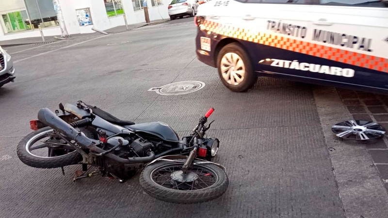 Motociclista queda herido tras accidente en Zitácuaro, Michoacán  