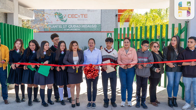 Inaugura Jeovana Alcántar obras en el CECyTEM 17 Plantel Ciudad Hidalgo, Michoacán  