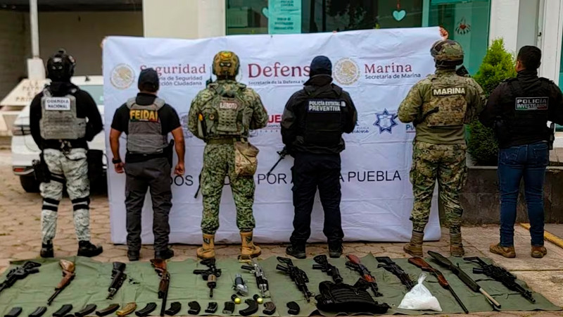 Aseguran arsenal ligado a "El Bukanas", líder criminal de Puebla y Veracruz 