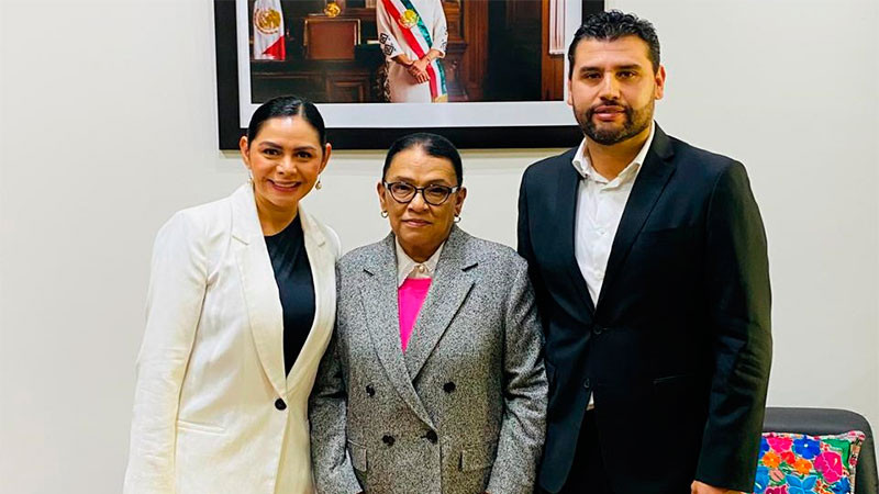 Coordinación estratégica para fortalecer el Estado y consolidar la paz en Michoacán eje de la reunión entre Araceli Saucedo y Secretaria de Gobernación, Rosa Icela Rodríguez 