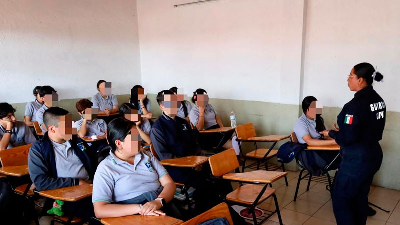 Mediante estrategia de prevención del delito la SSP Michoacán promueve entornos escolares más seguros 