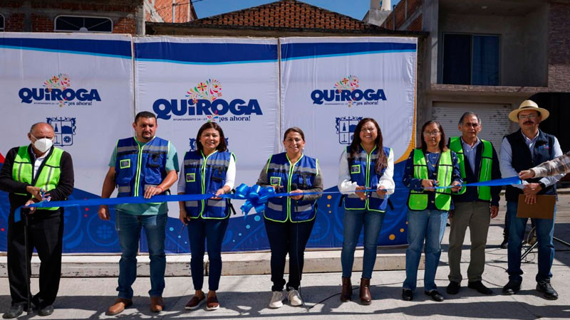 Alma Mireya González Sánchez inaugura obra integral en la privada Ignacio Allende en Quiroga 