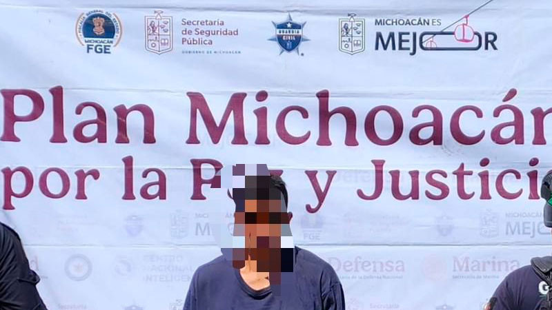 En Jacona, Michoacán la GC detiene a un sujeto en posesión de estupefacientes 