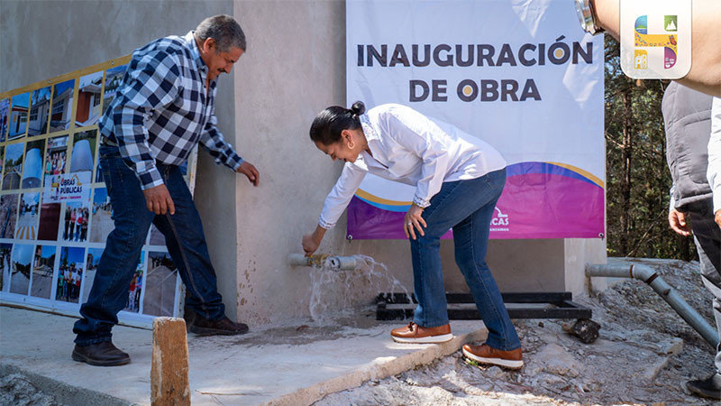 Inaugura Jeovana Alcántar tanque de almacenamiento de agua potable en la tenencia de Pucuato de Ciudad Hidalgo, Michoacán  