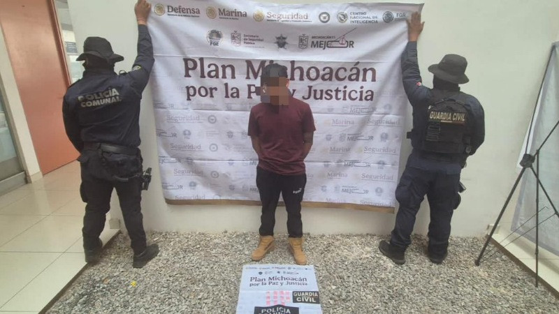 En Tangamandapio, Michoacán, captura la Guardia Civil a presunto “tirador” de estupefacientes 
