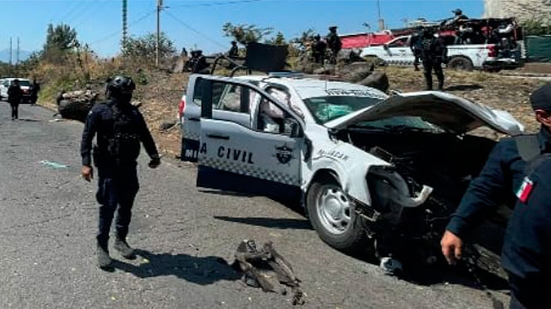 Choque de patrulla de la GC y un vehículo particular deja un civil fallecido y dos policías heridos en Zamora, Michoacán  