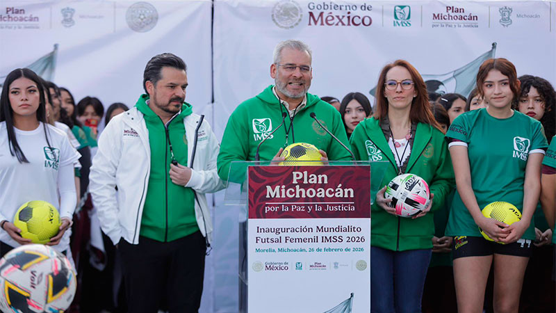 Bedolla da patada inicial al Mundialito Futsal Femenil para cazar talentos en Michoacán 