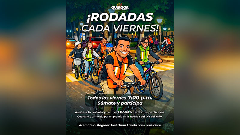 Impulsa Alma Mireya González Sánchez las rodadas familiares para fortalecer la convivencia en Quiroga 