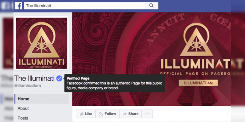 Facebook verifica la cuenta de los Illuminati  