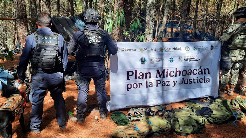 Autoridades "revientan" campamento clandestino en Queréndaro, Michoacán 