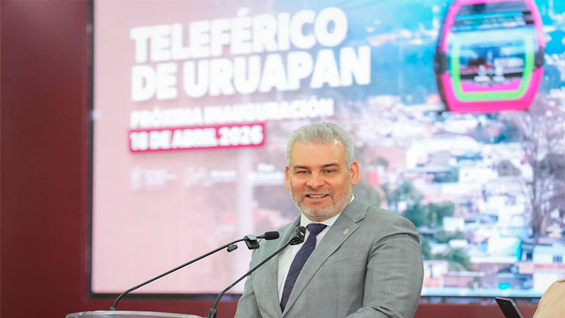 El 18 de abril se inaugurará el teleférico de Uruapan: Bedolla  