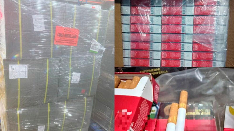 Decomisan más de una tonelada de cigarros ilegales en el AICM 