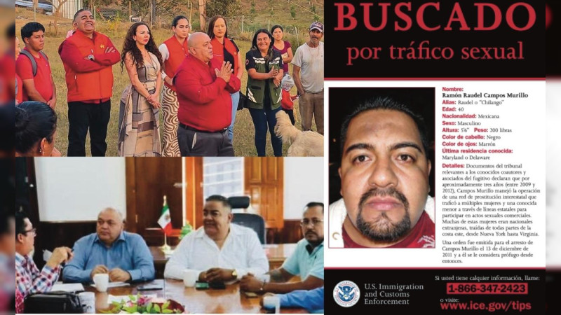 Vigente ficha del ICE contra extesorero de Tacámbaro por red de trata en EEUU operada por pandillas; en Michoacán su esposa es regidora y él dirige el partido del Alcalde 