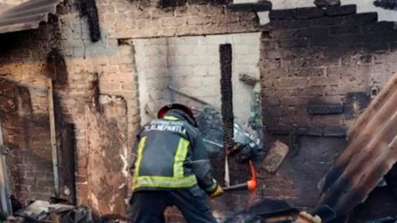 Se incendia vivienda en Tlalnepantla, Estado de México; mujer de la tercera edad y su hijo pierden la vida 