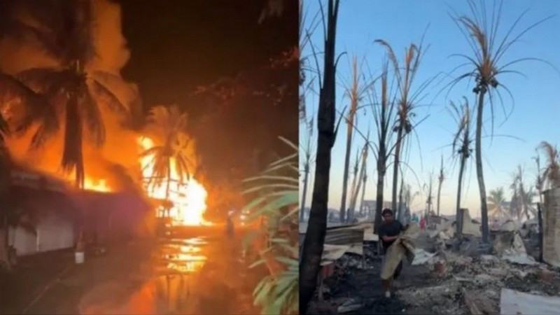 Fuego devasta restaurantes y palapas en zona turística de Puerto Escondido, Oaxaca 