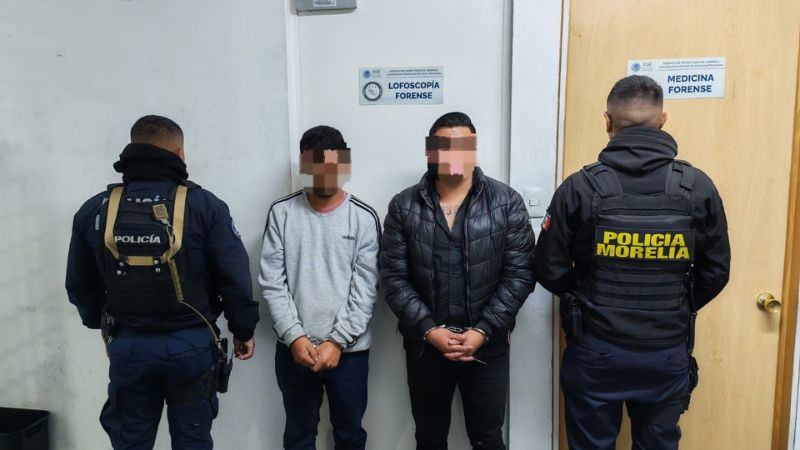 Detiene Policía Morelia a dos sujetos por portación de arma de fuego 