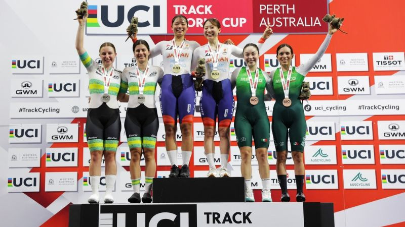 México gana medalla de bronce en la madison femenil en la Copa del Mundo de Ciclismo de Pista 