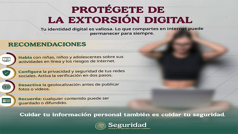 Advierte la SSPC sobre riesgos de sextorsión y emite recomendaciones para reforzar la seguridad digital 