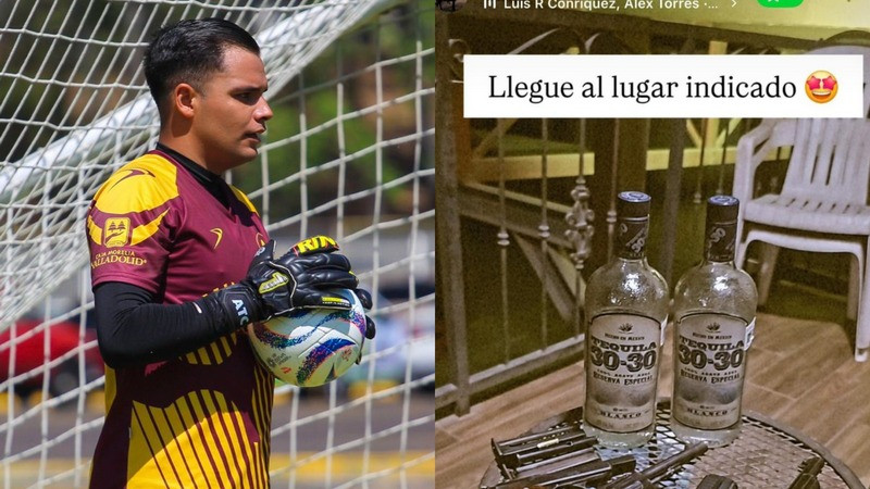 Portero del Atlético Morelia genera polémica por fotos con armas y tequila 