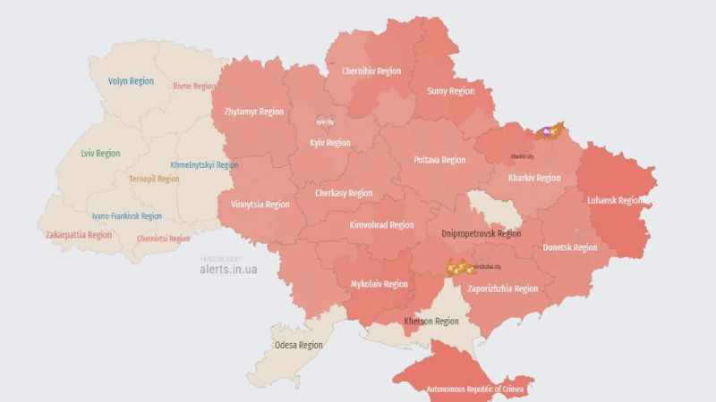 Reportan explosiones en Kiev durante la madrugada tras alerta aérea 