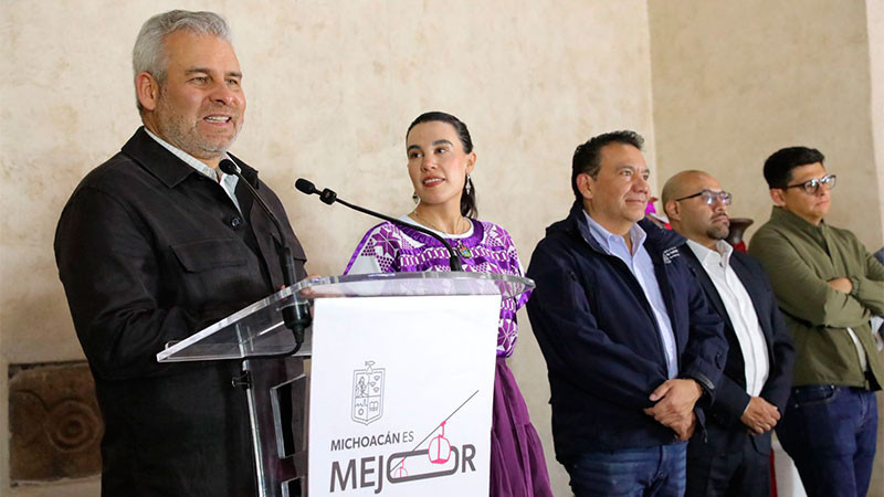 Bedolla y Josefina Rodríguez anuncian nueva ruta aérea AIFA-Morelia-Uruapan 