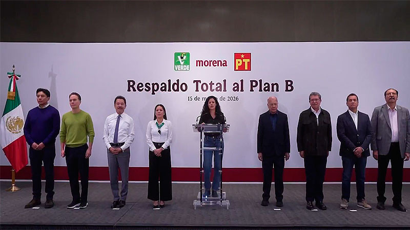 Anuncian las dirigencias nacionales de Morena, el PT y el PVEM que respaldan el "Plan B" propuesto por Claudia Sheinbaum 