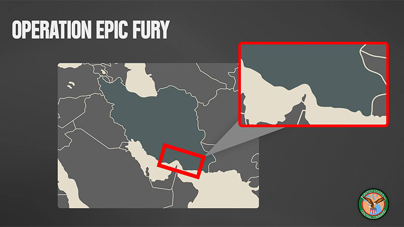 Lanza EU bombardeo en una costa cercana al estrecho de Ormuz  