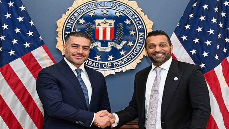 Se reúne Omar García Harfuch con el director del FBI en Washington 