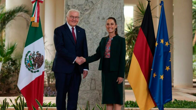 Sheinbaum recibe al presidente de Alemania; se reúnen en Quintana Roo 