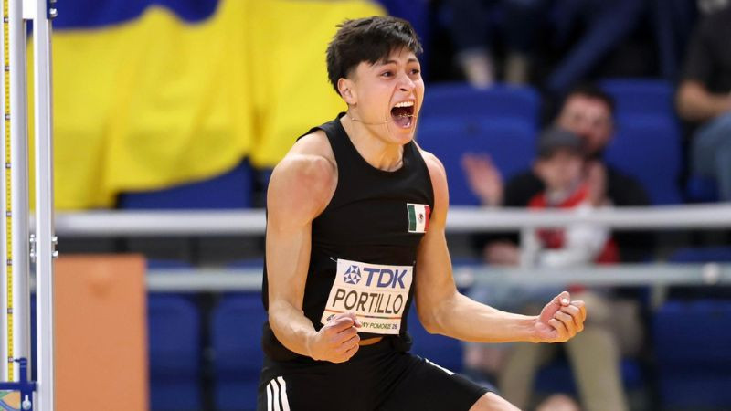 Erick Portillo logra histórica medalla de plata para México en Mundial de Atletismo Indoor 