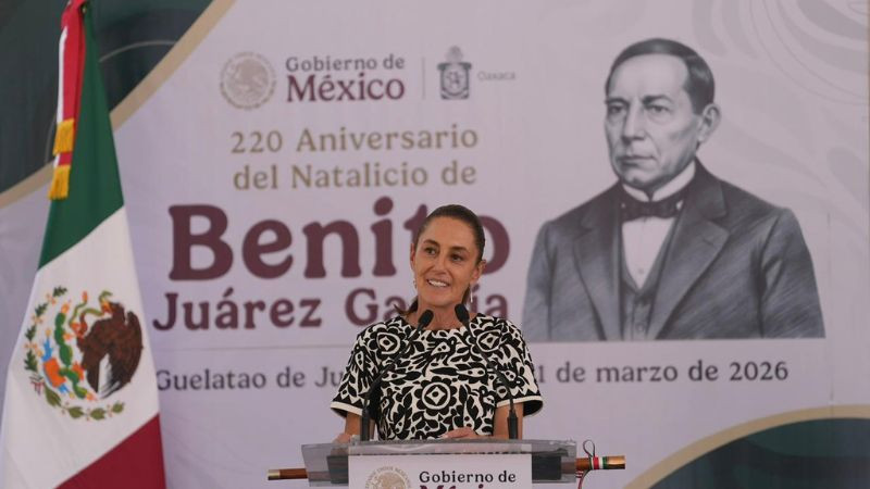 Sheinbaum destaca legado de Benito Juárez y reconoce a Margarita Maza como Embajadora Histórica de México 