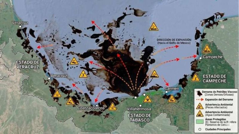 Greenpeace alerta por derrame petrolero en el Golfo de México; reportan 630 km de costa afectada 