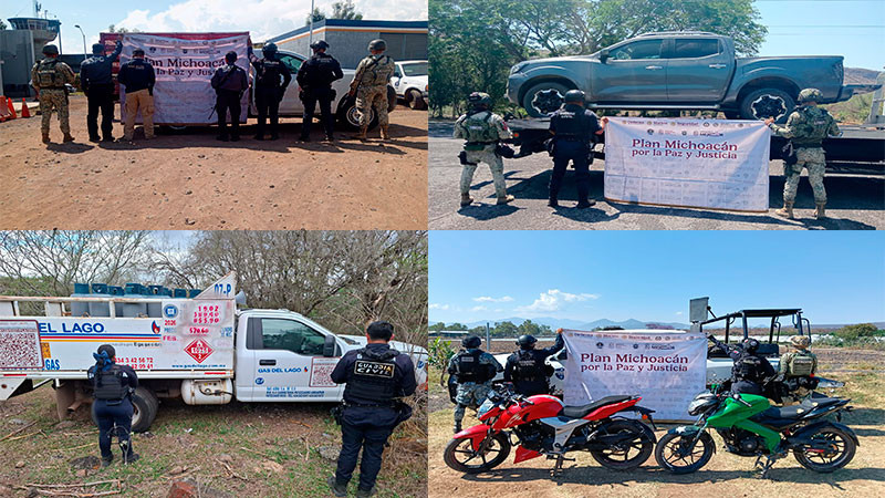 La GC recupera cinco vehículos robados en distintos municipios de Michoacán 