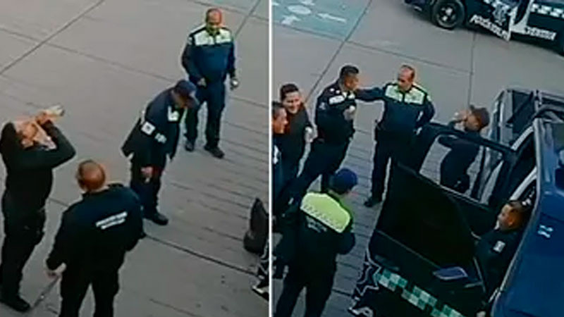 Captan a policías de Zacatecas bebiendo alcohol en instalaciones oficiales 