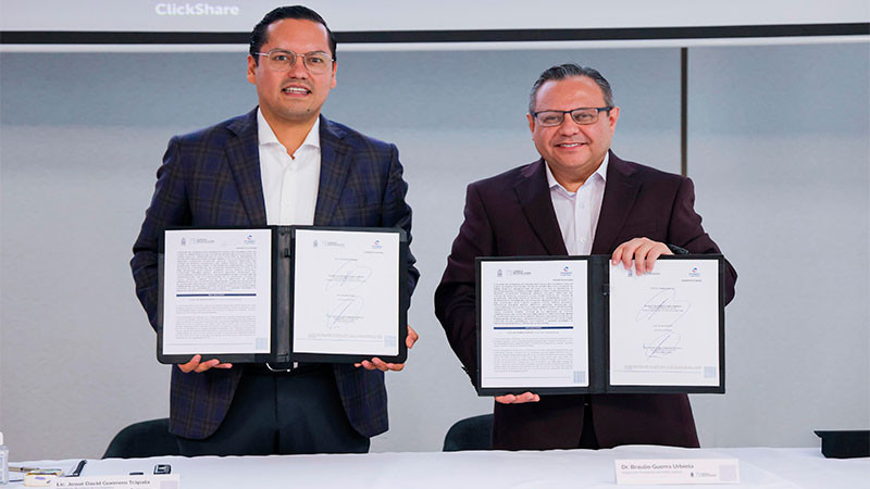 Chepe Guerrero y Braulio Guerra firman convenio para fortalecer la cultura de la paz en Corregidora 