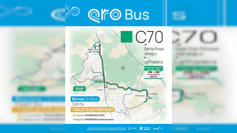 Amplía Qrobus rutas para mejorar conectividad en la zona metropolitana 