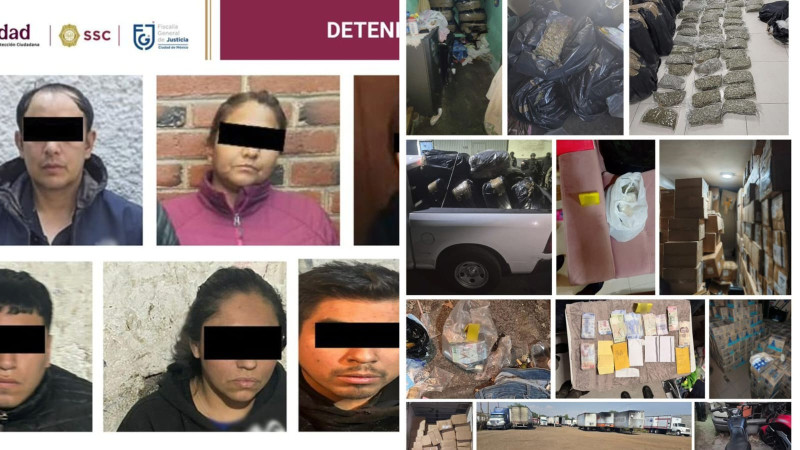 Operativos sorpresa dejan nueve detenidos y cientos de kilos de estupefacientes asegurados en la CDMX y EdoMex 