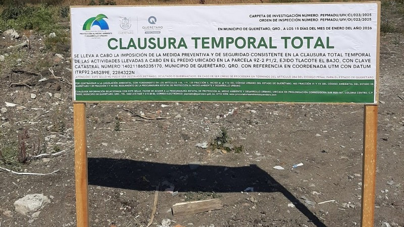 Clausura PEPMADU banco de materiales en Pedro Escobedo, Querétaro 