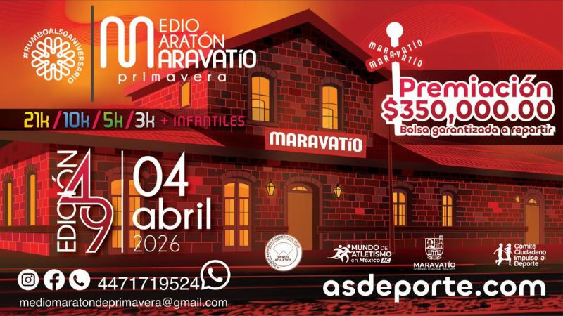 Maravatío anuncia medio maratón de primavera: Sectur 