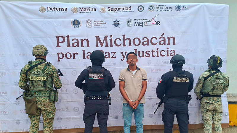 En Apatzingán, Michoacán la GC detiene a hombre con arma de fuego “hechiza”  