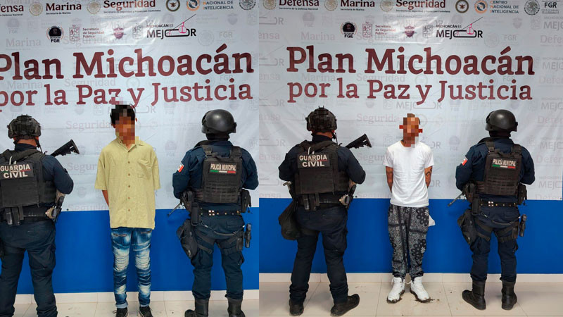 En Jacona, Michoacán Detiene la GC a dos con estupefacientes y equipo táctico  