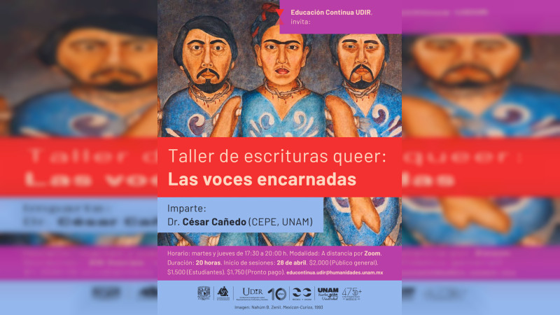 Llega a Michoacán el taller “Escrituras Queer: Las voces encarnadas” 