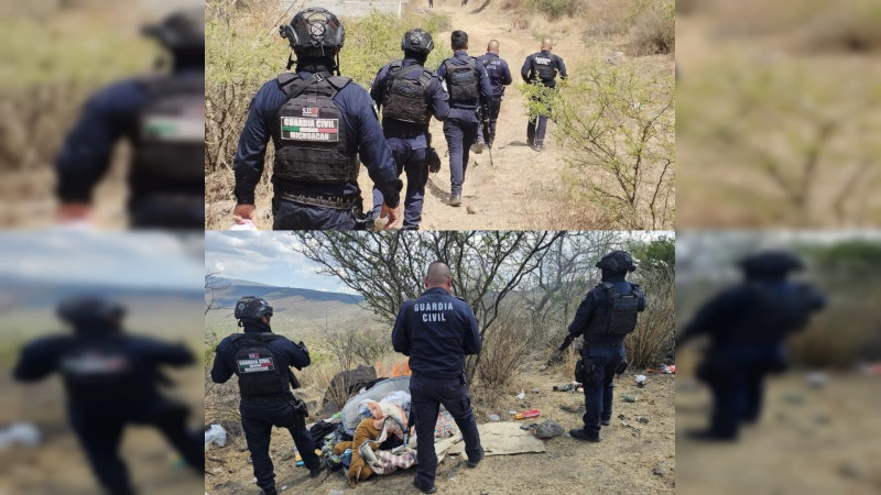 Delincuentes operaban en campamento a la vista de todos y hasta con uniformes apócrifos, en Zacapu; Guardia Civil Michoacán destruye todo mientras el gobierno municipal guarda silencio 