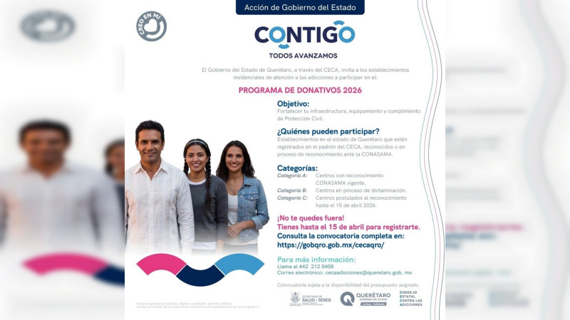 Avanza Querétaro en atención de adicciones con fortalecimiento a centros especializados 