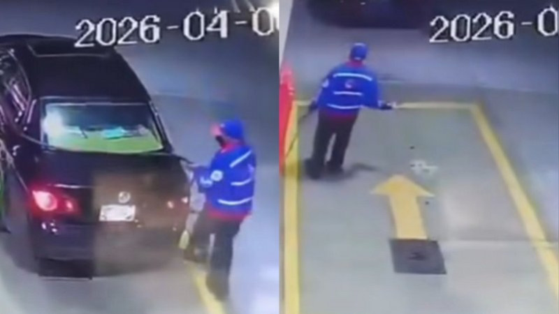 Mujer carga gasolina y huye sin pagar en Puebla; video se vuelve viral 