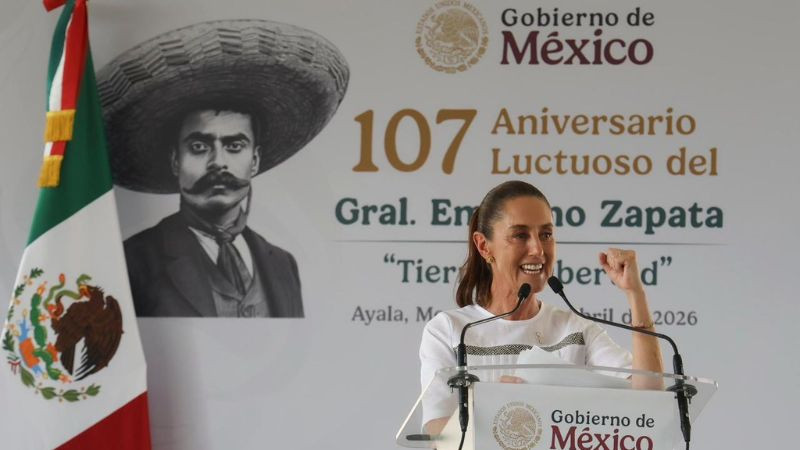 Sheinbaum conmemora a Emiliano Zapata y destaca avances en entrega de tierras 