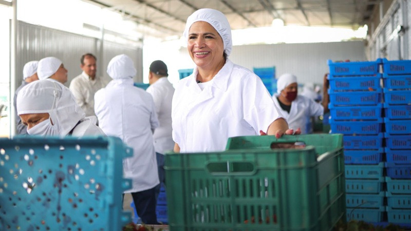 Fabiola Alanís reconoce el liderazgo de las mujeres en la agroindustria de las berries en Jacona    