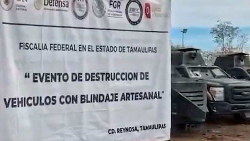 Autoridades destruyen 18 "monstruos" en Reynosa, Tamaulipas 