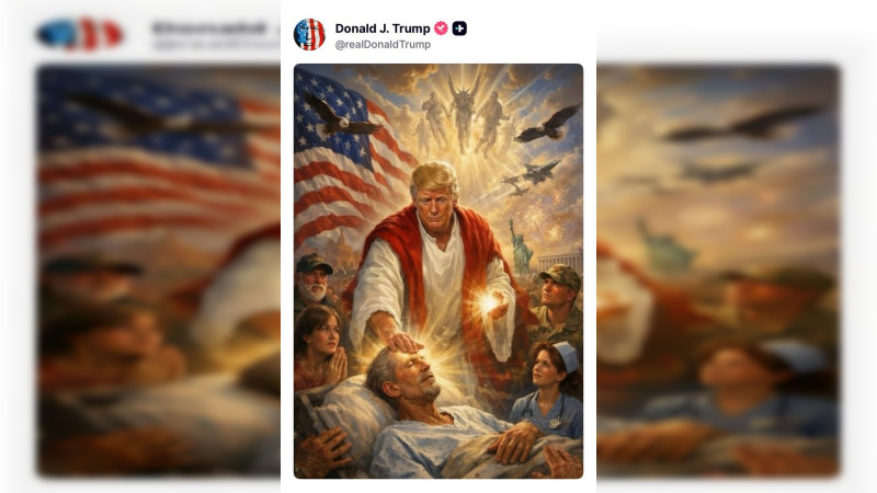Trump desata polémica al mostrarse como Jesucristo en imagen con IA 